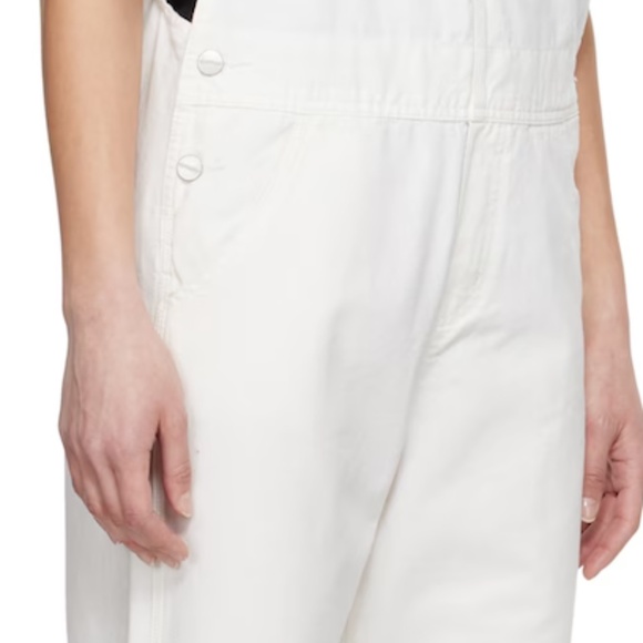 CARHARTT WORK IN PROGRESS Off-White Bib Straight Overalls New Without Tags - Picture 2 of 5